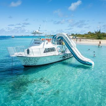 a small boat in a body of water