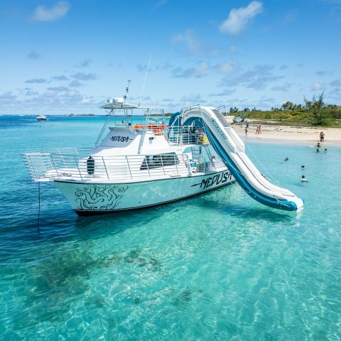 a small boat in a body of water