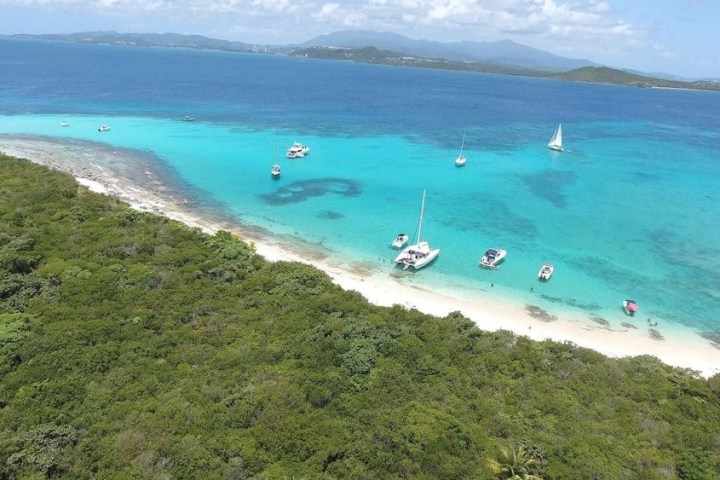 an island in the middle of a body of water