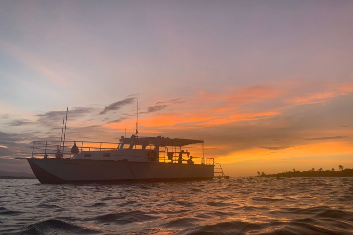 a boat in a large body of water