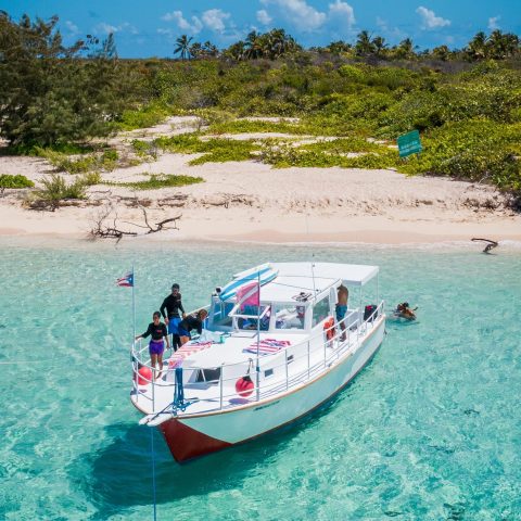 a small boat in a body of water