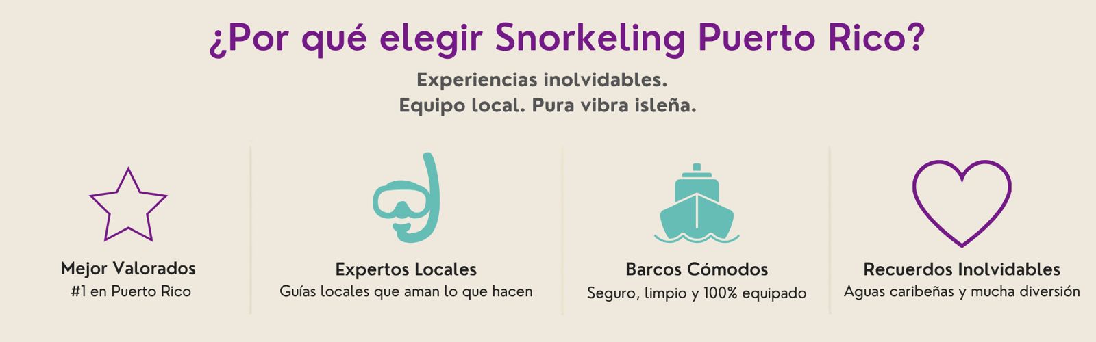 Snorkeling Puerto Rico features: rated #1, local experts, comfortable boats, unforgettable memories.