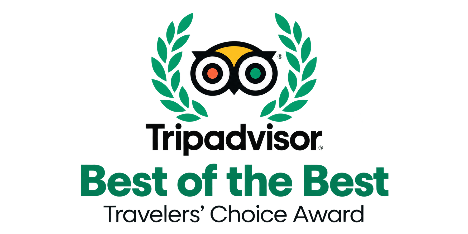 Tripadvisor Travelers' Choice Award logo with laurel wreath.